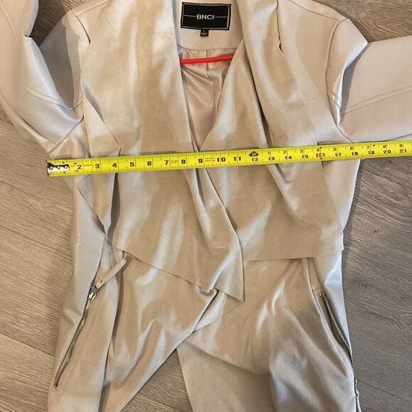 Womens Beautiful High- Low Faux Leather & Suede Jacket - Size Large - Picture 12 of 12